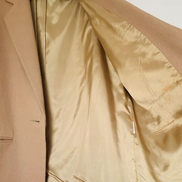 Vintage Sag Harbor Blazer Jacket 100% Wool Women 14 Camel Tan Brown Academia - Picture 12 of 13